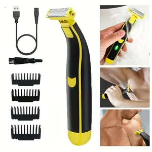 Electric Razor, Dry and Wet Shaving, Men's Beard Trimmer, Body Hair Trimmer, USB Rechargeable, Precision Grooming, Durable Design