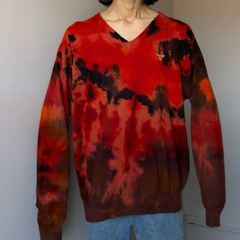 Men’s XL CASHMERE Ember V Neck Sweater Pullover Knitwear