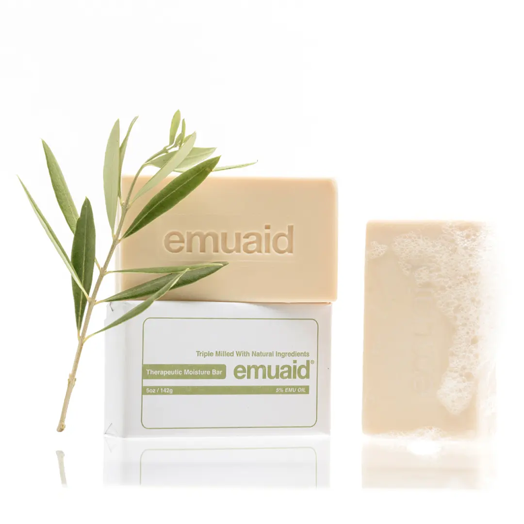 EMUAID Therapeutic Moisture Bar 5oz Hydrating Soap for Skin Repair & Moisturizing Cleanser for Dermatitis Eczema Psoriasis & Rosacea with Anti-Bacterial & Anti-Fungal Oils