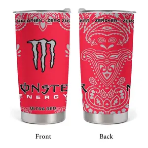 Red Ultra Energy Design 20oz Tumbler, Retro Red Desgin Cup, Red Ultra Red Energy Pattern, Travel Coffee Cup, Birthday Gift for Boyfriend, Monster Style Kitchen Drinkware, Tea Cup, Gift for Friends