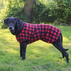 Dura-Tech Buffalo Plaid Fleece Dog Coat - Small Dogs