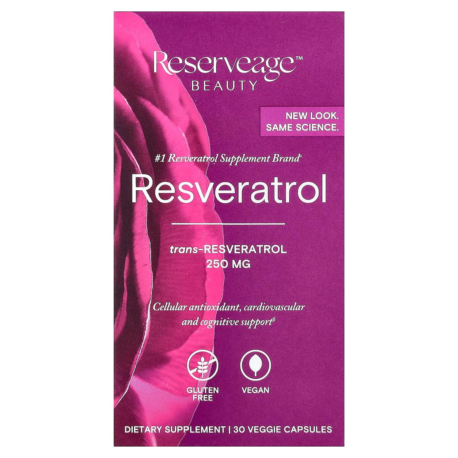 Reserveage Beauty Resveratrol, 30 Veggie Capsules