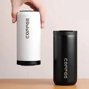 PrimeFit Compact Stainless Steel Thermos Mug – 400ml Leakproof Travel Coffee & Gym Insulated Bottle