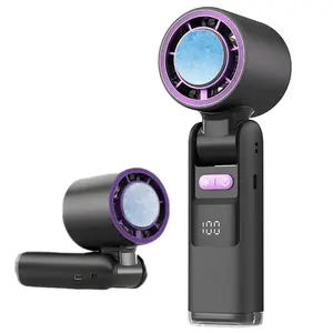 4000mAh Portable Turbo Fan, 199 Speed Settings, Rechargeable Battery, Semiconductor Air Cooling, Great for Travel & Work