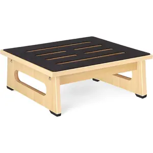 One Step Stool for Adults Seniors, Non-Slip Rubber Surface Heavy Duty Wooden Stepping Stool 450LBS Capacity for Bedroom Kitchen Bathroom, Bed Steps for High Beds Bedside Support