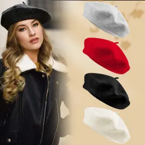 4PCS Stylish French Style Beret for Women Breathable Casual Chic for Daily Wear for Outdoor Fashion Cold Weather, Winter Hat, Stylish Warmth,Winter Accessories, Cold Weather Gear