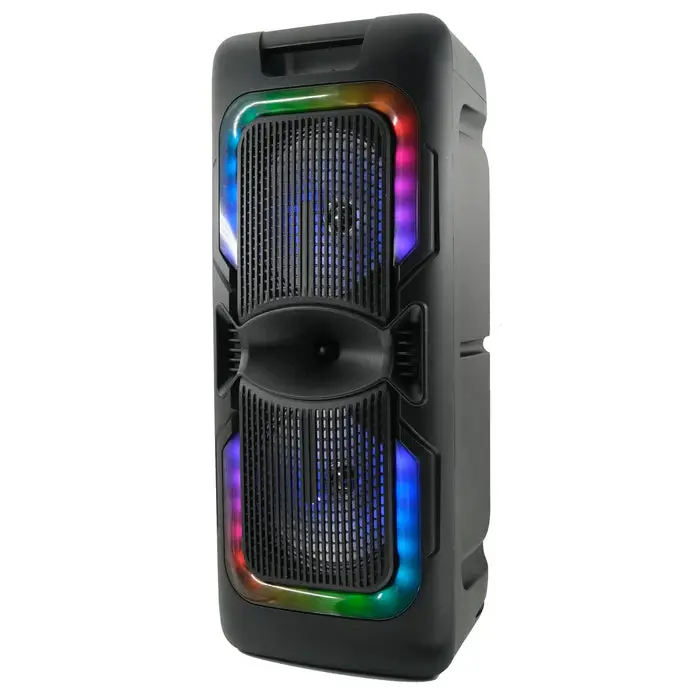 Audiobox ABX-2085R Rechargeable Portable Party Speaker - Portable Speakers, Bluetooth Wireless, Wired Aux Cable, USB Type-C Charging, Micro SD Card Support, Built-in 1500mAh 3.7V Lithium-Ion Battery, Dual Woofer, FM Radio