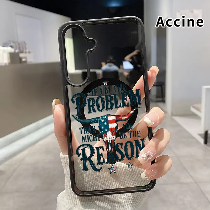 Magnetic Phone case Compatible With Samsung Galaxy S23 Ultra S24 Plus FE S25 S22+ Patriotic Skull Message Pattern Non-Yellowing Shockproof Soft Silicone Transparent Acrylic Cover Supports Wireless Charging