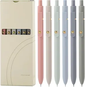 Ddaowanx Gel Pens, 6 Pcs 0.5mm Quick Dry Black Ink Pens Fine Point Smooth Writing Pens, Cute Office School Supplies Gifts for Women