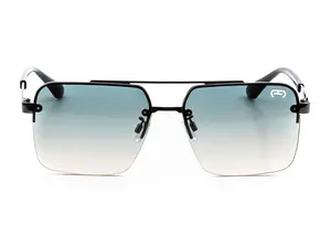 Harleem Style Semi-Rimless Rectangular Light Weight Sunglasses for Men with Gradient Lenses and Sleek Design