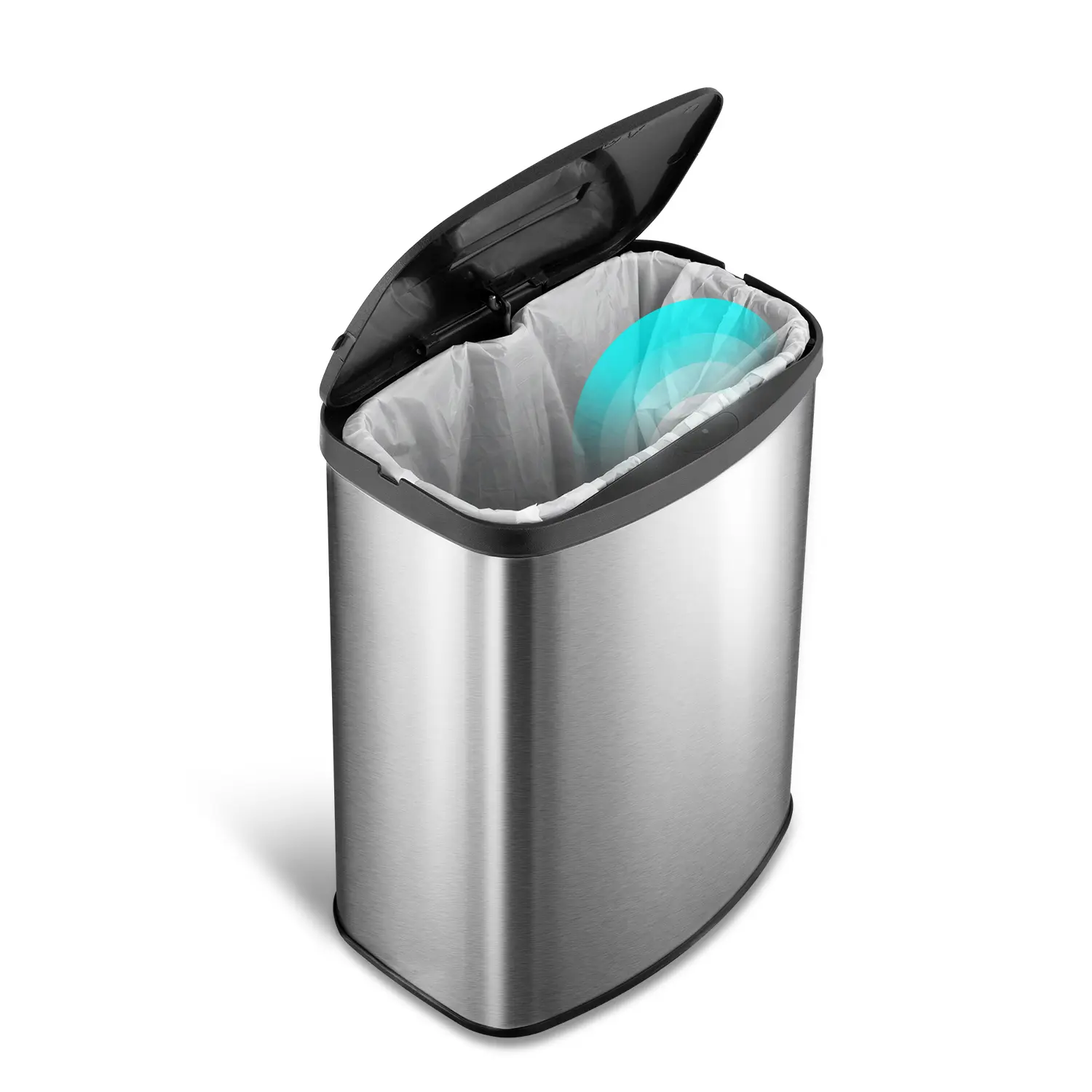 Nine Stars 2 - 3 Gallons Infrared Automatic Touchless Small Trash can, Stainless Steel Motion Sensor Trash Bin, Under Tables & Counters, Miniature Trashcan, Removable Lid for Kitchens Bathrooms Bedrooms Dorms, Pink