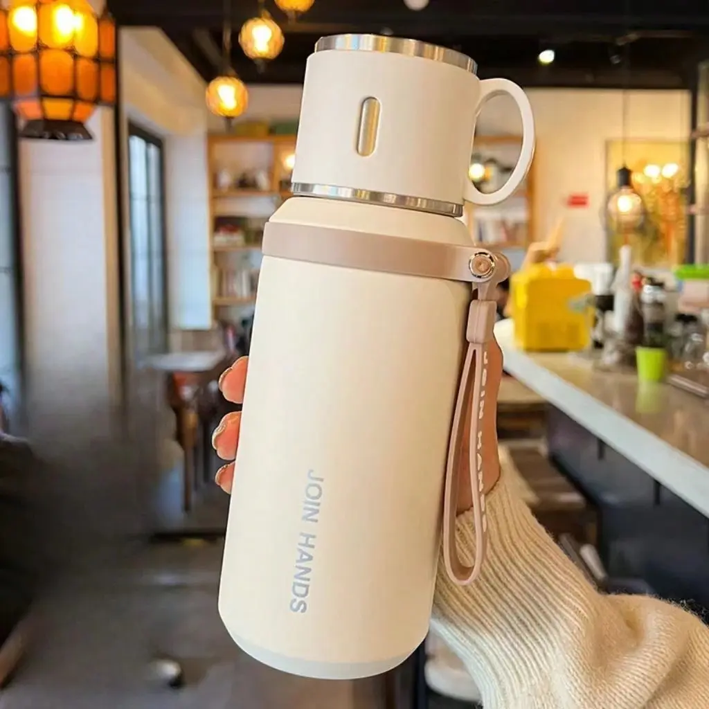 600ML 21oz Stainless Steel Vacuum Insulated Thermos Bottle, Water Flask, Dual-Layer Thermal Design, Portable & Multi-Use, Ideal for Travel, Home, Office, School, Insulated Water Bottles