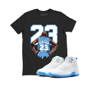 Number 23 Shirt to match the Jd 12 Melo University blue Carolina blue, Sneakers 12s White and University Blue Sneaker Match