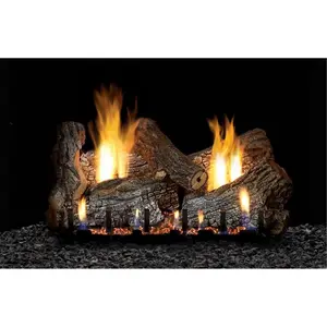 Empire  24 in. Refractory Fire Place with Log Set - 6 Piece