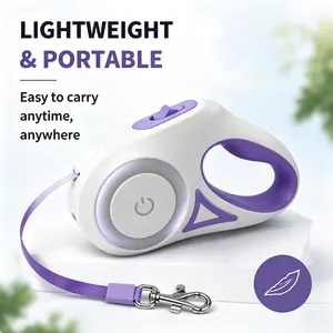 LED Retractable Dog Leash – Adjustable Pet Walking Leash for Small & Medium Dogs, Night Safety Leash for Outdoor