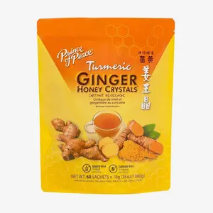 Prince of Peace Instant Ginger Honey Crystals with Turmeric, Value Pack 60 Sachets – Instant Hot or Cold Beverage Easy to Brew – Drink Like a Tea – Caffeine and Gluten Free – Real Ginger 38oz (1080g)undefined