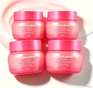 EQQUALBERRY NAD+ Peptide Boosting Cream – 5% NAD+ & 13 Peptides Anti-Aging Face & Body Cream | Firming & Lifting Pink Neck Cream for Loose, Sagging & Dull Skin, 1.69 fl.oz/ 50ml