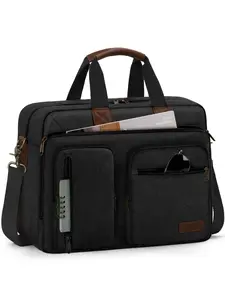 Men's Laptop Messenger Bag, Canvas Briefcase, Waterproof Vintage Computer Backpack, Shoulder Bag for Work, University, Travel, Travel Essentials