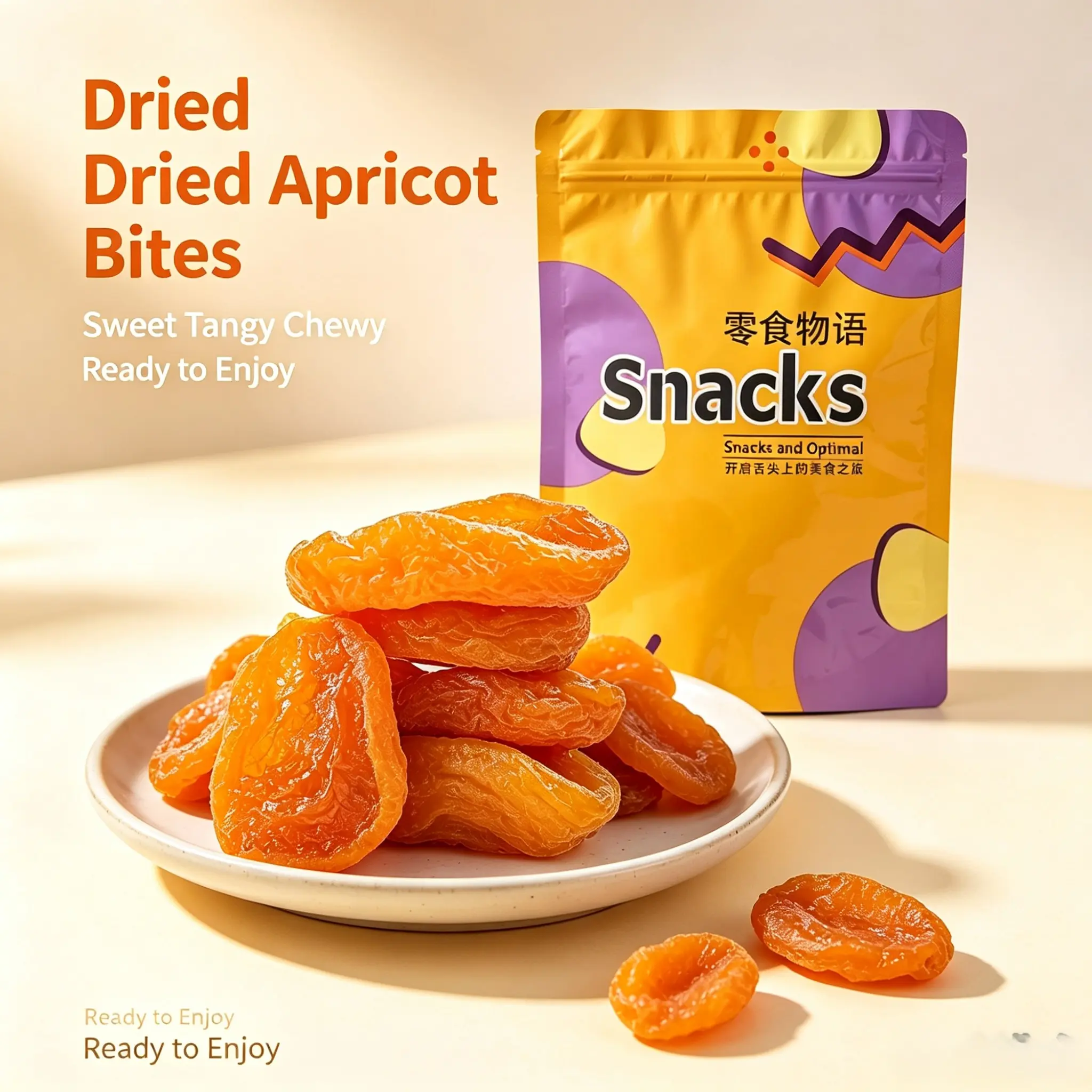 Dried Apricot Bites Sweet Tangy Chewy Snacks Ready to Enjoy Optimal Snacks and Optimal