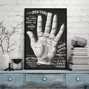 Hand Line Art Poster, Vintage Abstract Hand Line Pattern Poster, Wall Art for Home Living Room Bedroom Office Decor, Ornaments