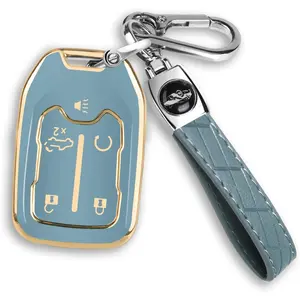 for GMC Key Fob Cover with Keychain,Compatible with Chevy Silverado & GMC Sierra Acadia Terrain 1500 2500HD 3500HD