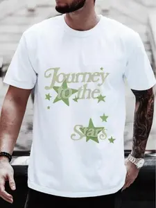 Journey To The Stars Graphic Tee T Shirt for Men Oversized Tee Vintage Washed Style Trendy Streetwear Tee Casual Fashion Top Cool Print T Shirt Men Daily Outfit Good Graphic Tees 90s Inspired Look Gift Idea