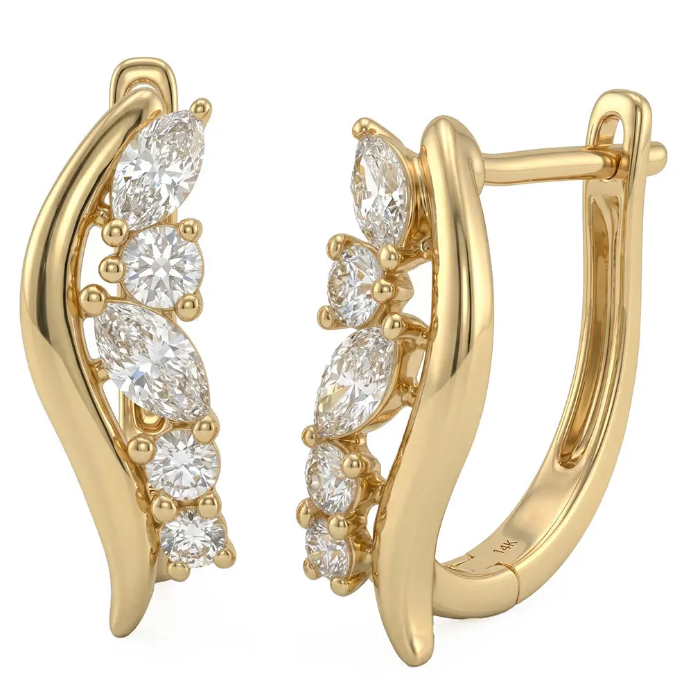 .98ct 14K Yellow Gold Lab Grown Diamond Earrings