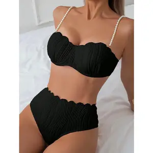 New Fashion Sexy Bikini Set FH259422 European American Style Two-Piece Swimsuit for Women High Elastic Nylon Polyamide Beachwear