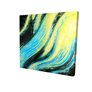 212 MAIN Wavy Modern Abstract Artwork Print - 24x24 in, Modern Abstract Design Colored Wall Arts, Artistic Bedroom Home Decor Wall Art (Model 2080-2424-AB42)