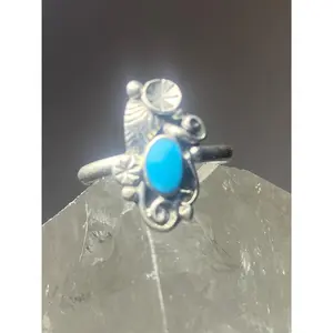 Turquoise Ring  southwest pinky sterling silver women girl ij