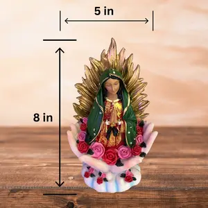 Virgencita in Hands- 5 in x 8 in Decorative Figurine - Ideal for Religious Gifts and Home Decor