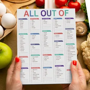 Magnetic Grocery List Notepad, 1 Set 52 Sheets Magnetic Notepad with Shopping Items Printed, Blank Grocery Shopping Spaces Notepad for Home, Fridge Calendar Magnetic