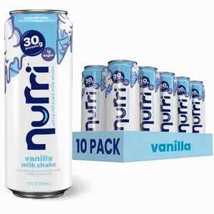 Nurri - 30g Protein Ultra Filtered Milk Shake – Vanilla - Lactose Free, Low Sugar, 150 Calories, 10 Vitamins and Minerals - 11 fl oz, 10 Cans