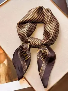 Fashionable Houndstooth Pattern Scarf, Checkered Scarf, Elegant Soft Comfortable Scarf for Women & Men, Casual Versatile Scarf for All Seasons