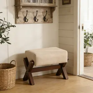 Wooden Stool, Nordic Light Luxury Ins Style, Solid Wood Upholstered Kids, Home Entryway Shoe Bench, Living Room Sofa Stool, Sturdy Safe, Daily Home Essential