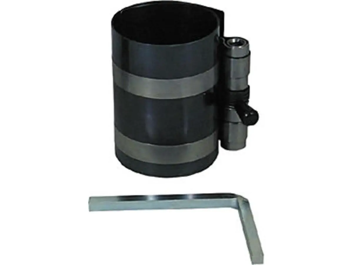 Lisle Piston Ring Compressor Tool - Positive Fit Hardware, 3.5 in to 7 in Range, Locking Action Mechanical Tool