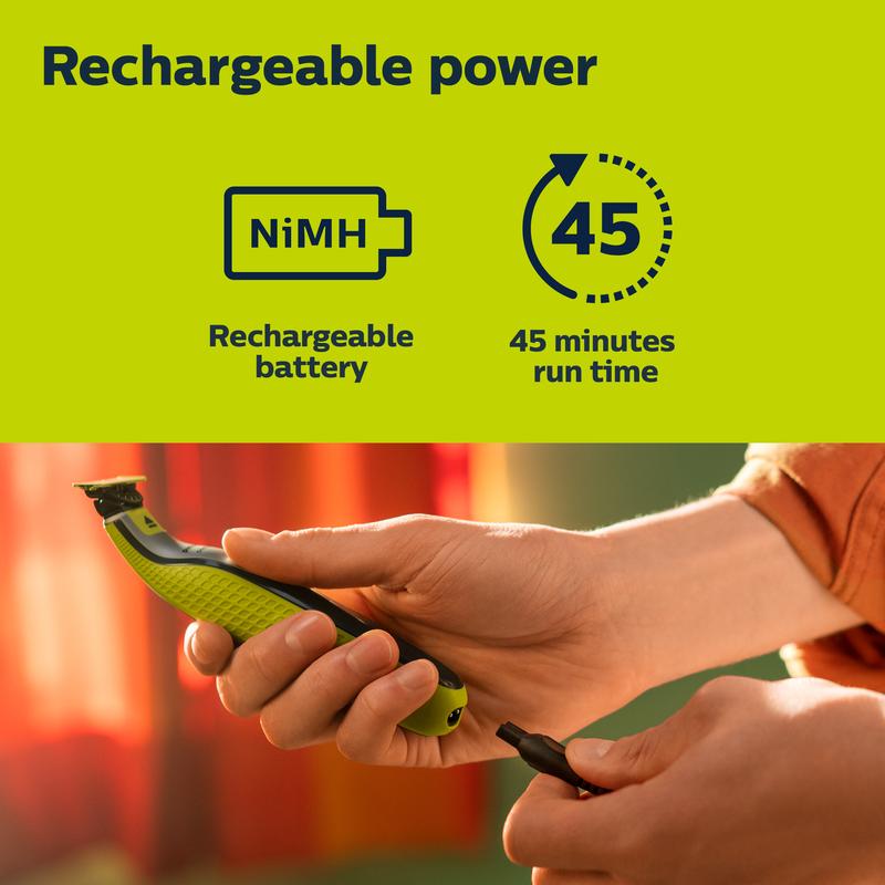 Philips Norelco OneBlade 360 Face, Electric Trimmer and Shaver, QP2724/70 Stainless Steel Stainless Steel Comb Handle