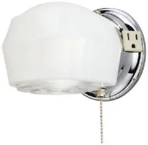 Westinghouse 66402 5 in. Single Light Wall Bracket With Ground Convenience Outlet