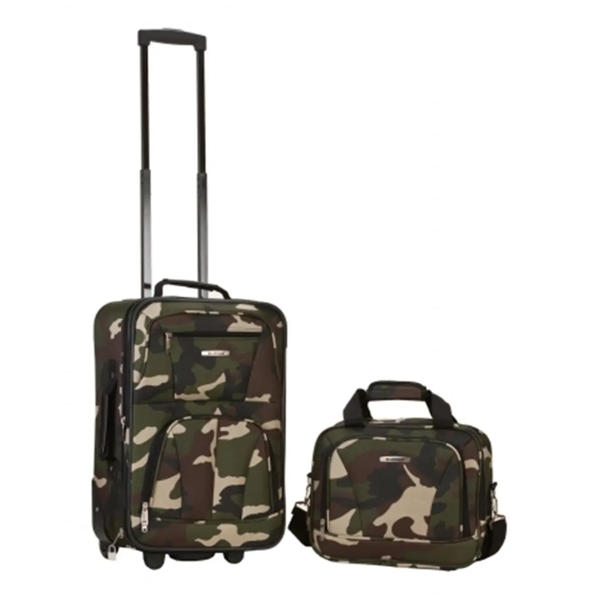 212 MAIN Camo Print 2-Pc Expandable Luggage Set - Heavy-Duty Fabric Uprights, Tote, EZ-Roll Wheels, Zipper Closure, Durable Travel Luggage, Expandable Set
