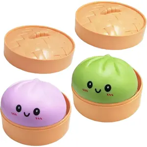 2 Pcs Dumpling Squishy, Mystery Squishy Dumpling Box, Fidget Toys Adults & Teens, Stocking Stuffers, Sensory Stress Ball Squeeze Toys for Stress Relief (greenpurple)