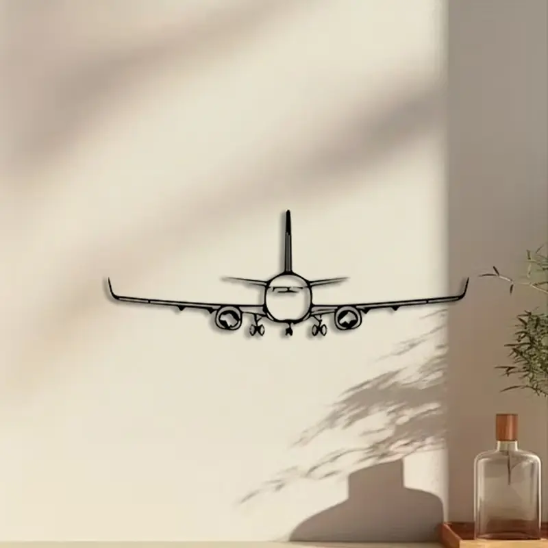 1pc Boeing 737 Metal Wall Art, Modern Home Decor, Modern Cool Design, Boeing 737 Statue Mural, Perfect for Office Wall, Aviation Wall, Man Cave Wall, Above Bed Wall Decor, Aviation Decor, Ideal Gift for Pilots, Powder-Coated Metal