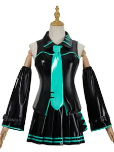 Anime Halloween Cosplay Costume, Glossy Leather Dress, Initial Formula, Anime Character Role-Playing Clothing, Secondary Dimension Dress, Womenswear, Costume Outfit