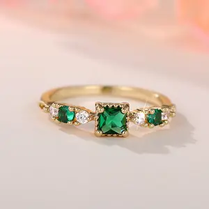 square Shaped Rhinestones Decor Ring for Women,Fashion Jewelry for Party, Daily Decor, Trendy All-match & Exquisite Jewelry for Birthday Gift