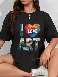 100% Cotton I Love Art Artist Painter Colorful Painting Art Lover T-Shirt