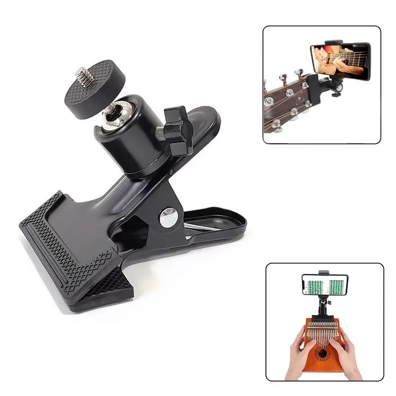 Guitar Phone Holder, Adjustable Cell Phone Stand for Guitar Bass Ukulele Violin, Cell Phone Mount, Cell Phone Holders
