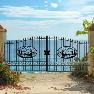 20x8FT Wrought Iron Driveway Gate | Double Swing | Heavy-Duty & Secure