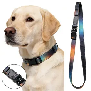 Stylish Gradient Printed PVC Dog Leash & Collar Set - Waterproof and Durable for All Dog Sizes poppy