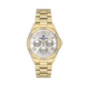 Daniel Klein Exclusive Women White Dial/Gold Watch
