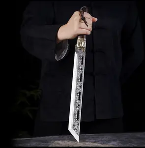 Hand-forged one-piece hollow-out household kitchen knife,suitable for outdoor camping and kitchen use.