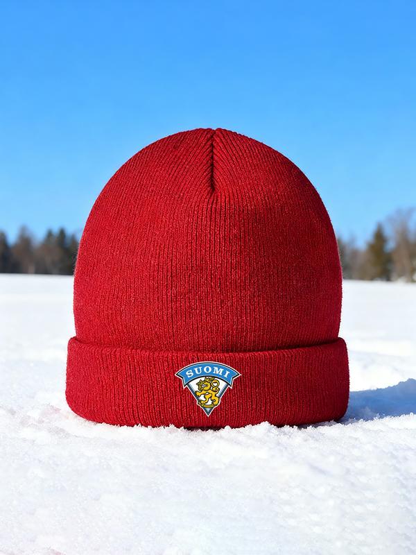 Winter Warm Knit Beanie Hat with Finnish Lion Emblem Print for Outdoor Sports Activities and Casual Wear Designed for Adults Winter Season Cold Weather Protection for Holiday Gifts Christmas and New Year Celebrations Winter Accessories Winter Warm Knit Beanie Hat with Finnish Lion Emblem Print for Outdoor Sports Activities and Casual Wear Designed for Adults Winter Season Cold Weather Protection for Holiday Gifts Christmas and New Year Celebrations Winter Accessories